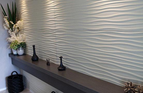Contemporary wall design with Stonini panels