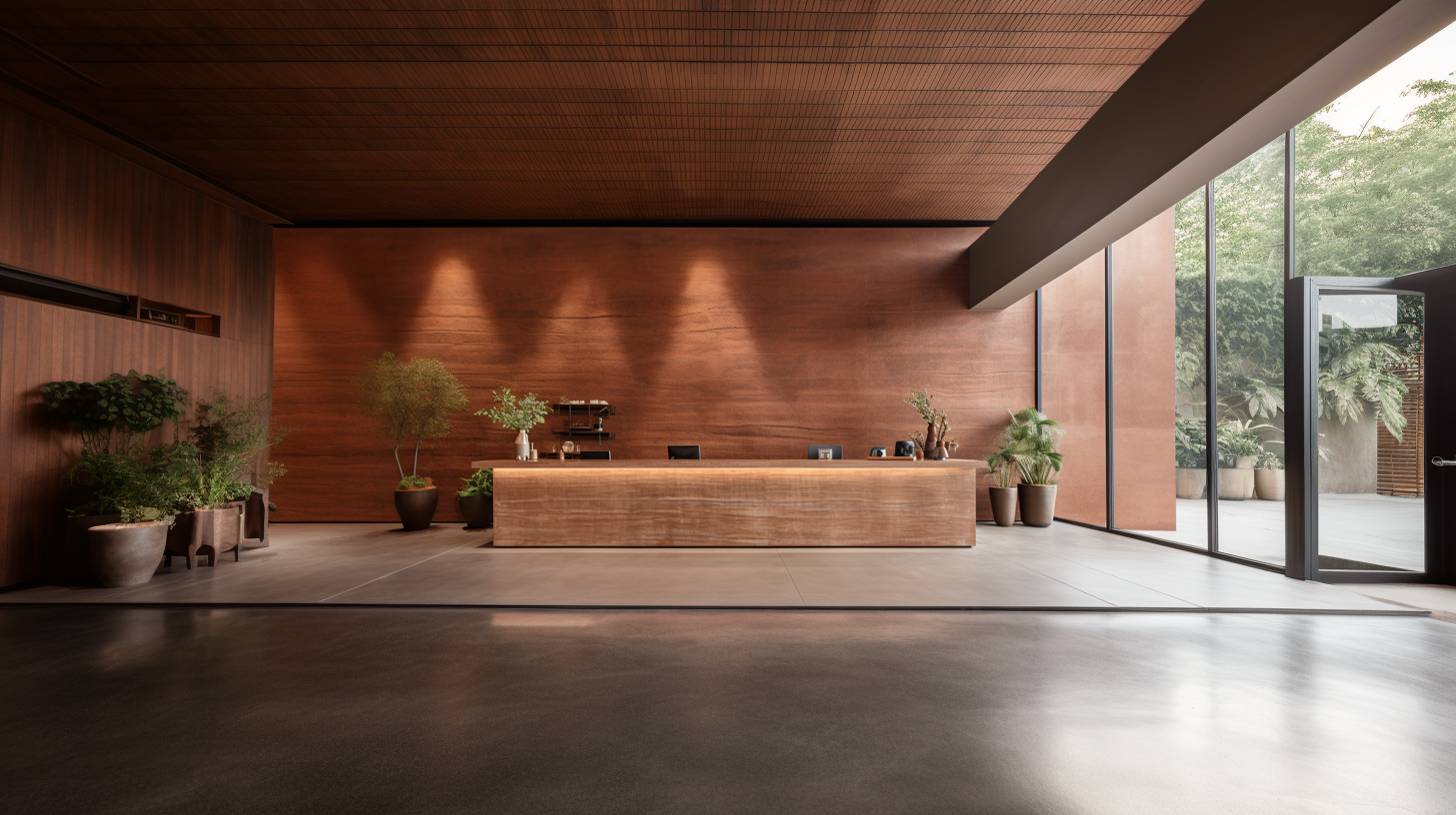 Rammed Earth Ochre and Timber interior design