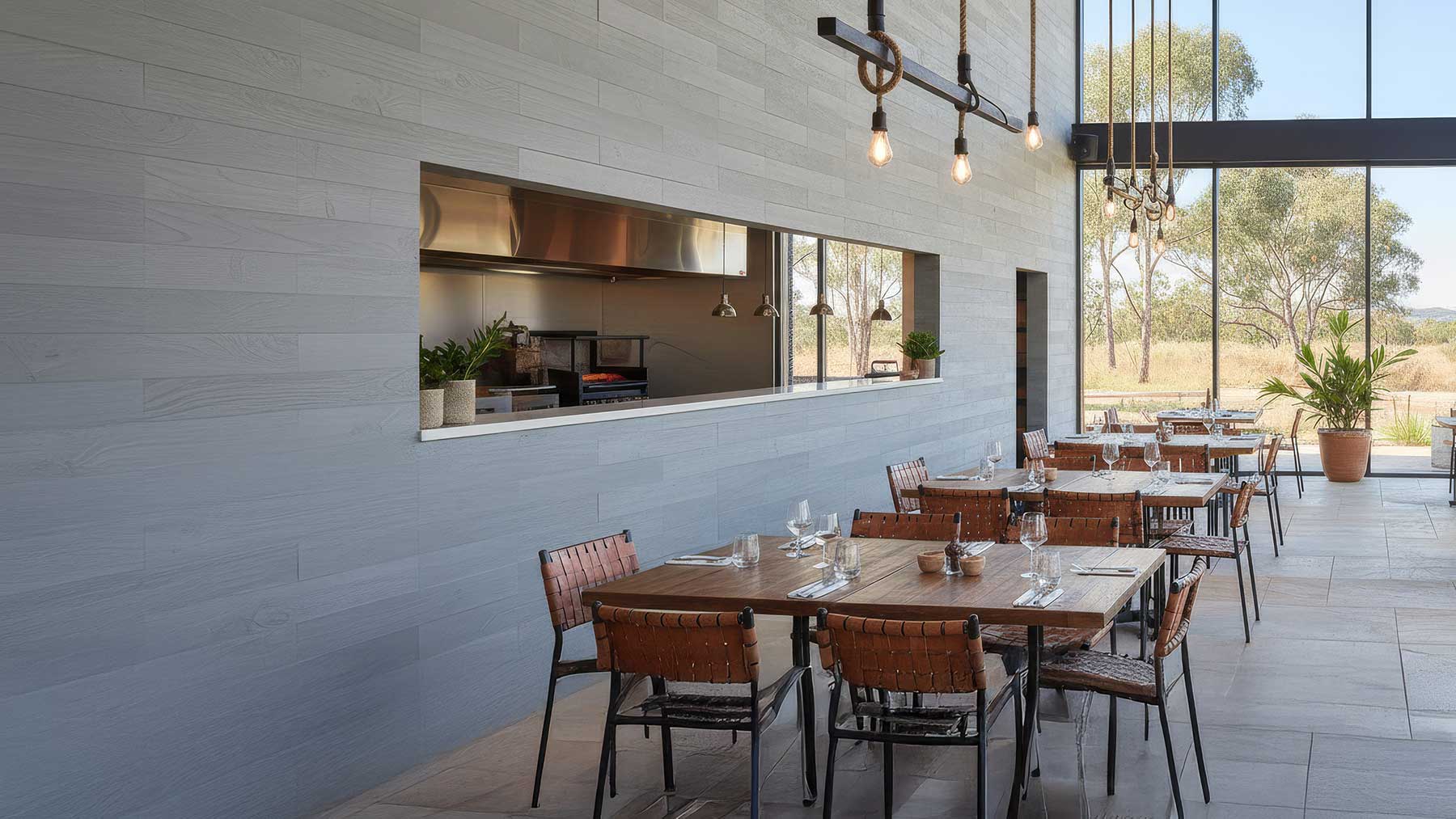 board formed concrete restaurant australia